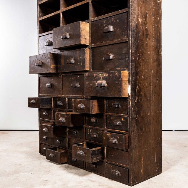 1940s Tall French Workshop Shelving Unit, 1940s For Sale - Image 5 of 9