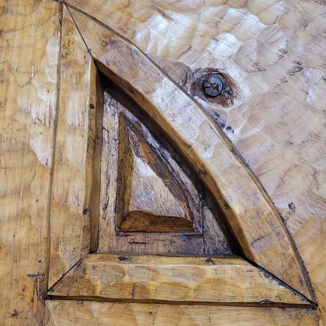 Handcrafted Solid Wood Rustic Arched Door – Custom Spanish Colonial Design Made to Order For Sale - Image 12 of 17