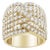 10K Yellow Gold 3.0 Cttw Diamond Eight-Row Bypass Crossover Statement Band Ring (H-I Color, I2-I3 Clarity) - Size 6 For Sale