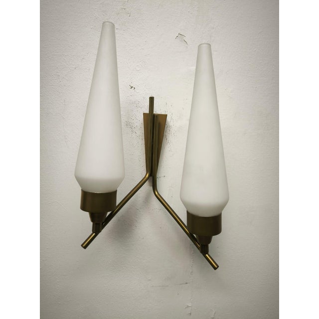 Wall Lamp with Opal Glass, 1950s For Sale - Image 6 of 12