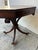 Antique English Regency-Style Drum Table Is Constructed From Mahogany Wood and Features an Octagonal Leather Top With Gold Tooling For Sale - Image 10 of 10