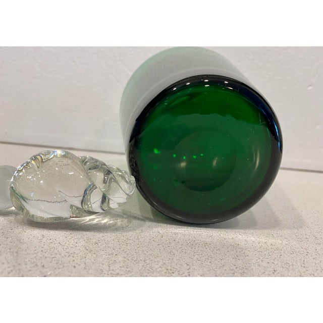 1980s 1980s Green Glass Decanter For Sale - Image 5 of 6