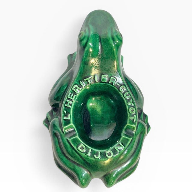 Vintage French Green Frog Ashtray Catchall Dijon For Sale - Image 6 of 12