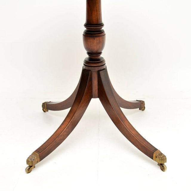 Antique Regency Style Leather Top Drum Table, 1890 For Sale - Image 10 of 12