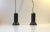 Small black partially perforated metal spot lamps from Lyfa. Manufactured in Denmark during the 1980s. E27 up to 40 watts...