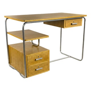 Bauhaus Writing Desk in Oak, 1940s For Sale