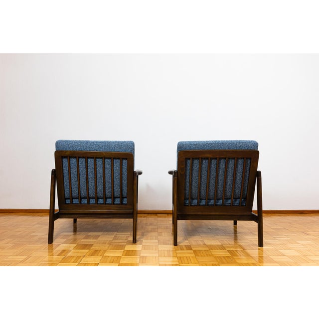 Blue Set of Mid-Century Club Chairs by Zenon Bączyk, 1960s For Sale - Image 8 of 17