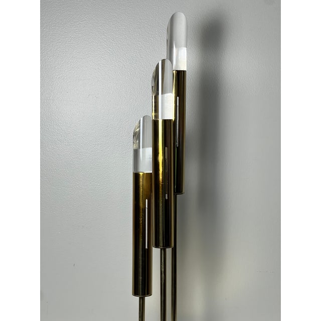1970s Modern 3-Light Brass and Lucite Lamp by Laurel Lamp Company For Sale - Image 14 of 18