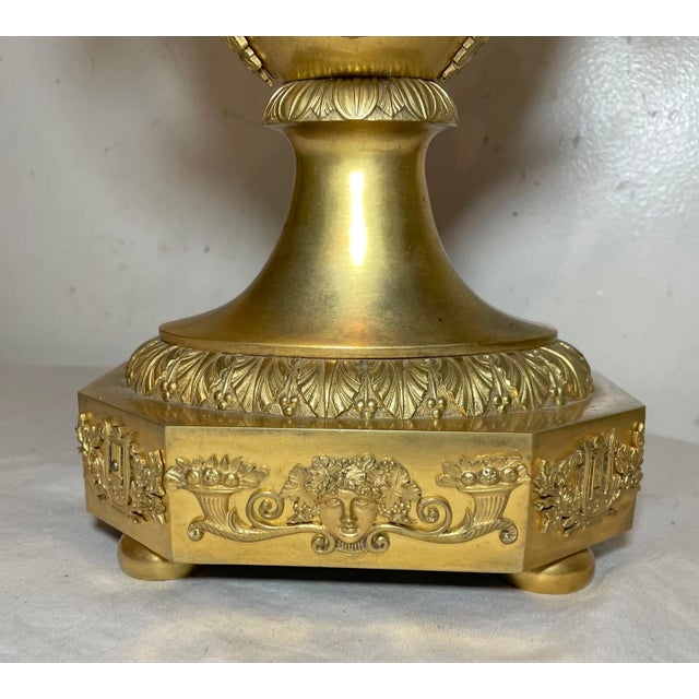 Bronze Antique Early 1800's French Diot Paris Ormolu Bronze Figural Empire Mantle Clock For Sale - Image 8 of 18