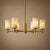 Stone 6 Light Alabaster Chandelier, Modern Brass Chandelier, Natural Stone Ceiling Light, Luxury Mid Century Dining Room Lighting For Sale - Image 7 of 9