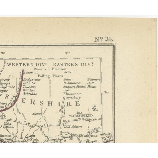 Antique Hobson Fox Hunting Map of Somersetshire, West Somerset Hunt, 1870 For Sale - Image 4 of 9