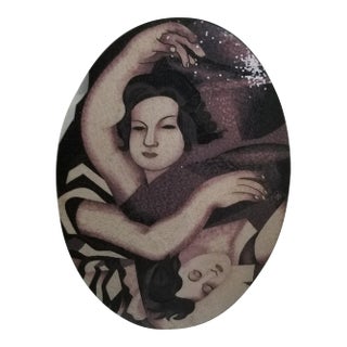 Christopher Guy Handcrafted Mosaic Art Panel – Art Deco Inspired Female Figures For Sale