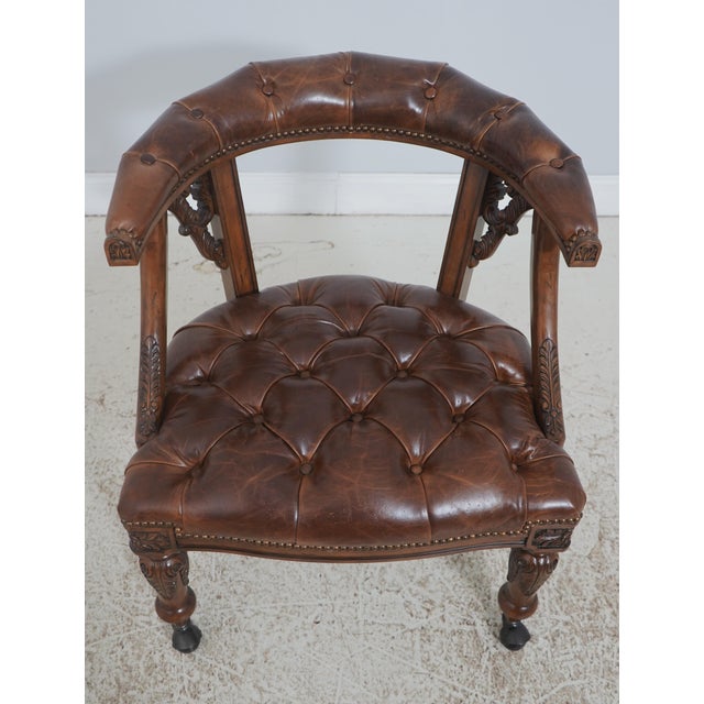 Age: Approx. 5 Years Old Details: Fine Carved Details High Quality Construction Nice Tooled Leather Factory Distressed...