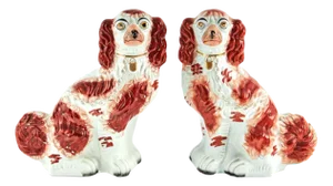 Large Staffordshire Dogs, 1880s, Set of 2
