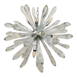Murano Glass Ice Clear Sputnik Italian Chandelier