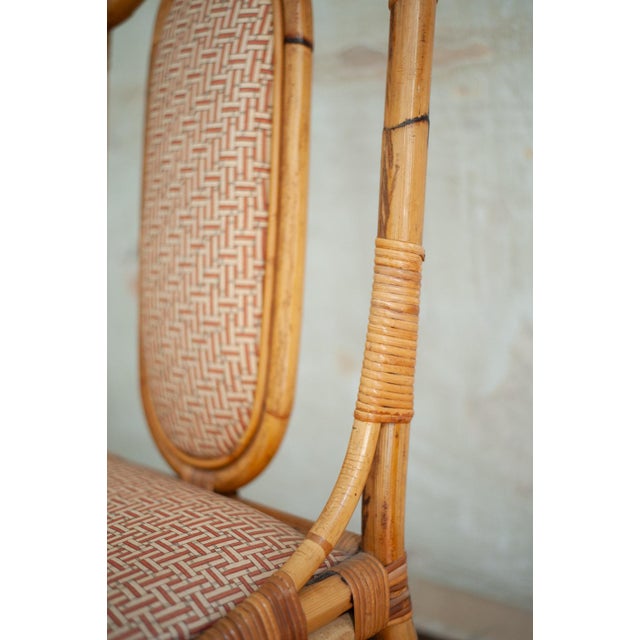 Beige Vintage Italian Bamboo Chairs, 1980s, Set of 8 For Sale - Image 8 of 14