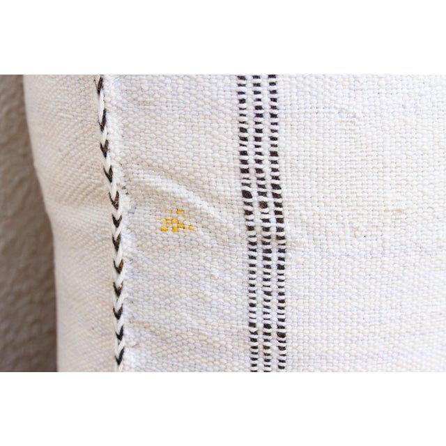 White White & Charcoal Cactus Silk Moroccan Pillow For Sale - Image 8 of 10