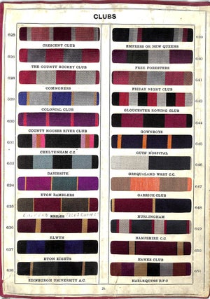 Regimental, Old Boys, School & Club Colours. 1937 Book of Swatches