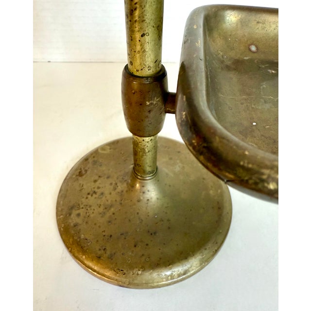 Metal Early 20th Century Solid Brass Gentleman’s Shaving Grooming Stand For Sale - Image 7 of 10