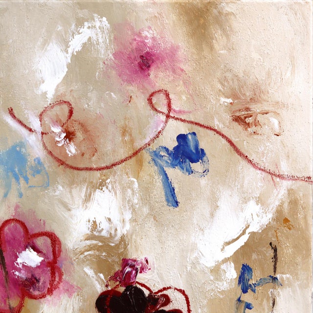 Summertime Smell Goods - Original Neutral Floral Abstract Mixed Media Painting on Canvas For Sale In Los Angeles - Image 6 of 9