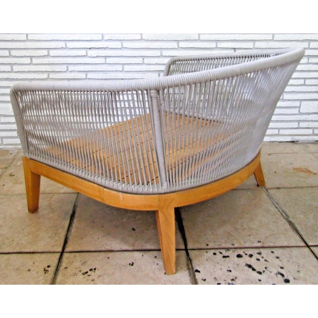 Gray Harbour Outdoor Avalon Lounge Chair Natural Teak and Olefin Rope For Sale - Image 8 of 10