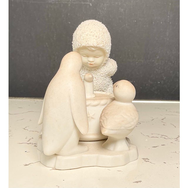 Traditional Vintage Department 56 Snowbabies "Make a Wish" Fiqurine - Retired 2001 For Sale - Image 3 of 9
