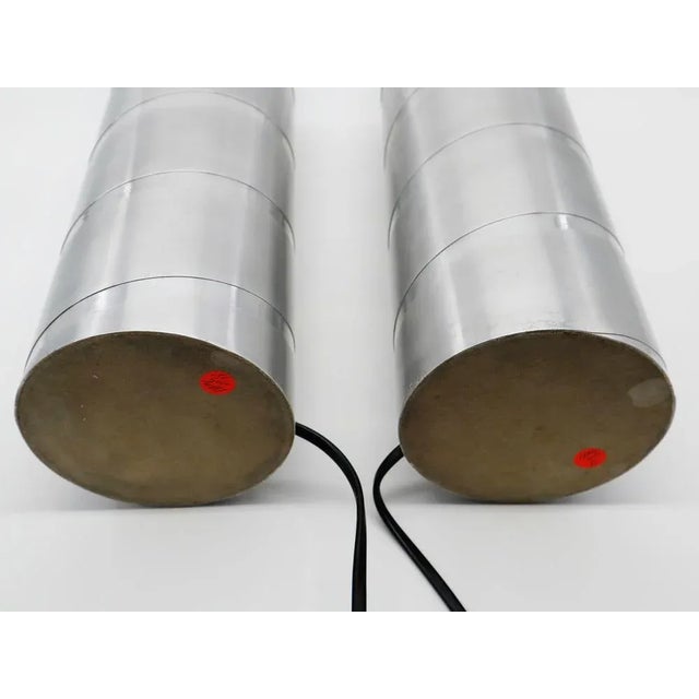 Aluminum Jacques Charpentier Style Tube Table Lamps, 1970s, Set of 2 For Sale - Image 9 of 11