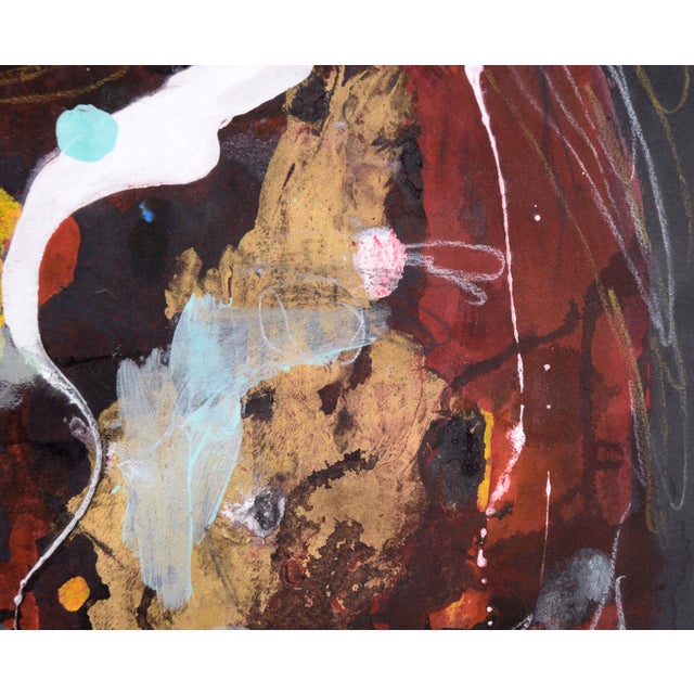 1980s Abstract Expressionist Portrait in Acrylic on Paper by Ricardo De Silva For Sale - Image 5 of 8