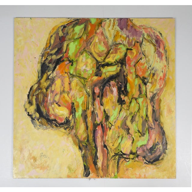 Contemporary Expressionist Pink and Green Painting of Tree For Sale In Seattle - Image 6 of 7
