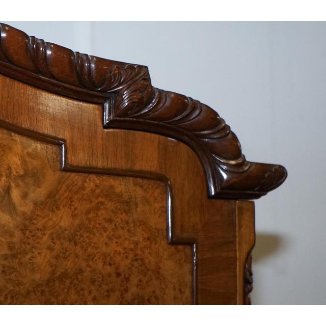 Wood English Victorian Queen Anne Art Deco Burr Walnut 2-Door Wardrobe For Sale - Image 7 of 18