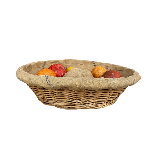 Antique Italian Honed Marble Stone Fruit W/ French Bread Basket - Lemons & More For Sale - Image 4 of 5