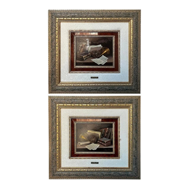 Traditional Still Life Paintings by J. Ripoll - a Pair For Sale