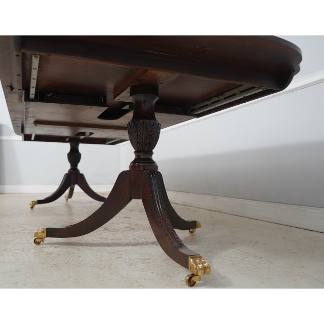 Stickley Flame Mahogany Double Pedestal Dining Table For Sale - Image 17 of 18