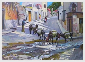Conrad Schwiering, "Burro Express," Lithograph