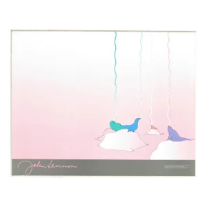 1970s Pink Seals on Ice John Lennon Drawing