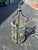 Neoclassical 1950s 3-Light Brass & Belved Glass Cylinder Foyer Chandelier / Lantern For Sale - Image 3 of 12