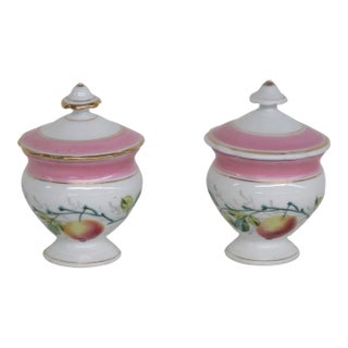 Set of Two Espresso or Sugar Cups With Lids 4537b For Sale