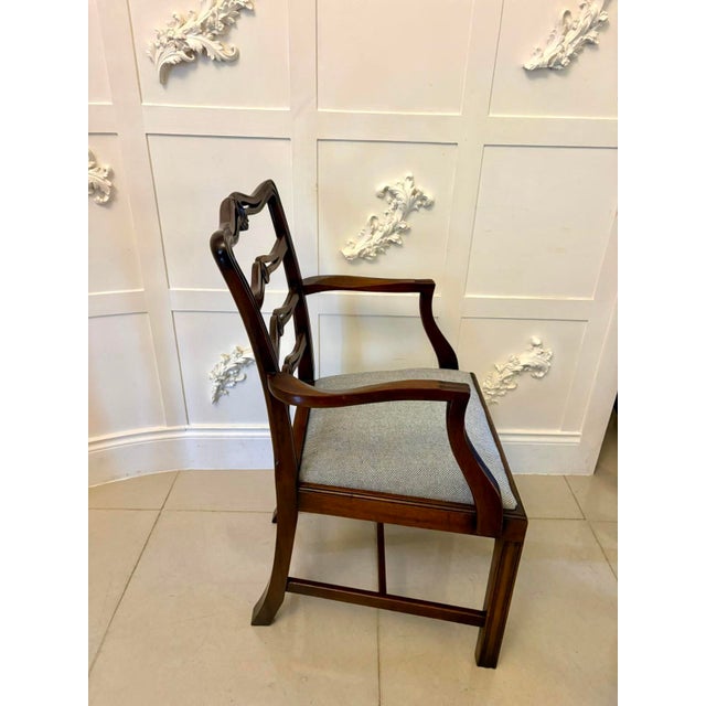 Antique Chippendale Style Ladder Back Dining Chairs in Mahogany, 1900, Set of 12 For Sale - Image 6 of 17