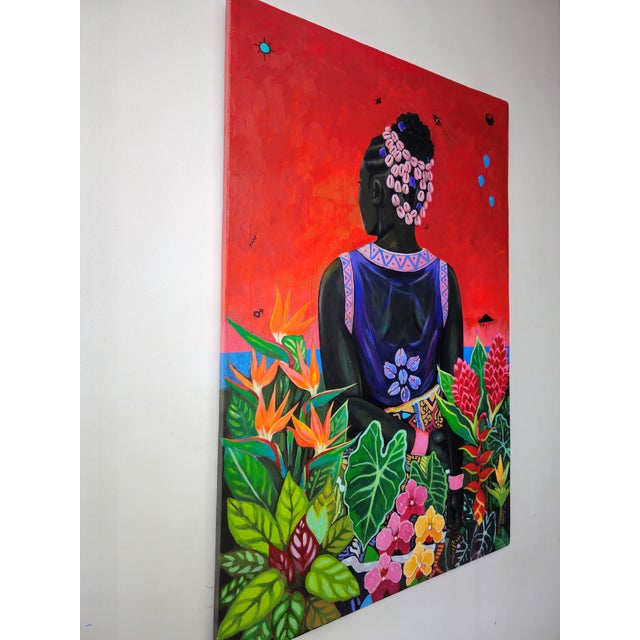 Òrìṣà: Goddess of Fertility, Love, and Sweet Waters , 21st Century, Contemporary, Figurative Portrait, Africa Women by Akanji Bolaji (2026) Acrylic. For Sale - Image 4 of 4