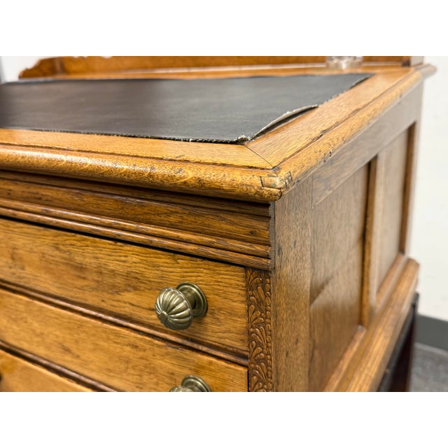 Antique J. & P. Coats Oak Spool Cabinet For Sale - Image 11 of 12