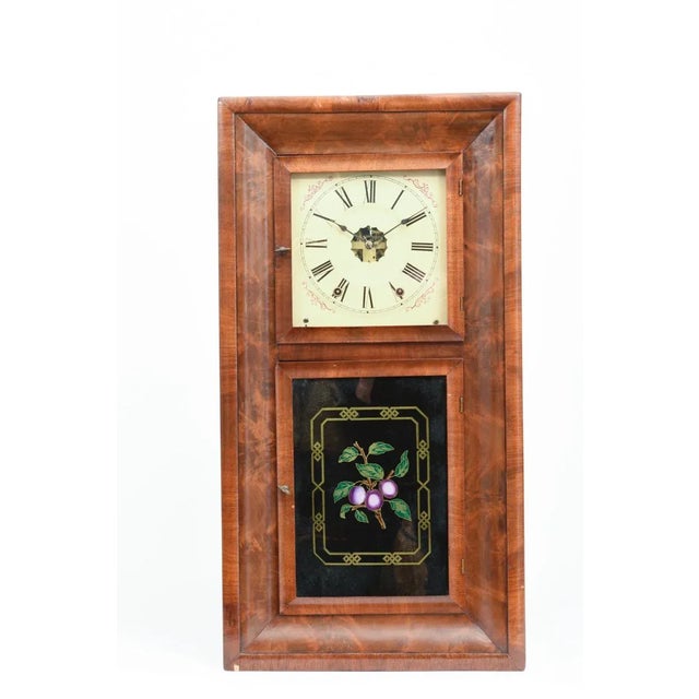 Ansonian Burled Walnut Case Wall Clock For Sale - Image 9 of 10