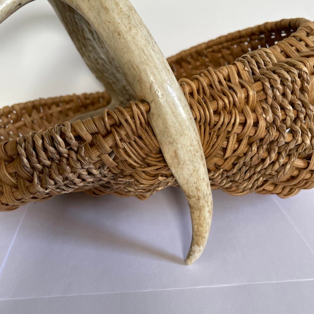 Vintage 1970’s Antler Basket For Sale - Image 4 of 7