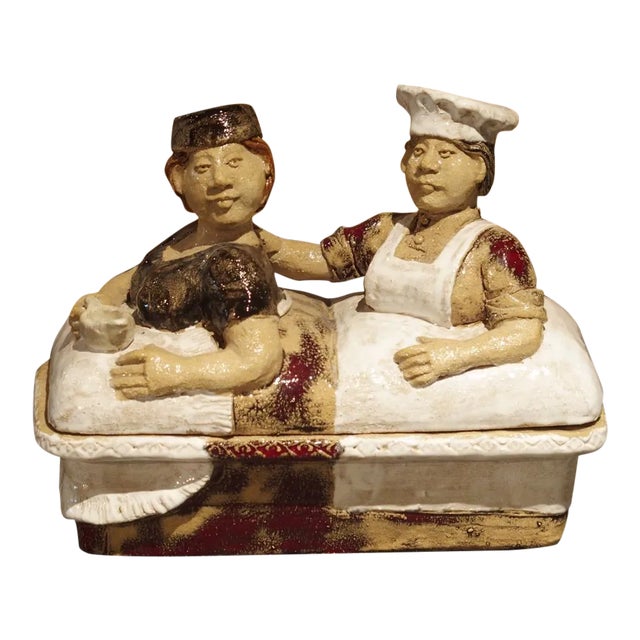 Painted French Baking Terrine From Provence For Sale