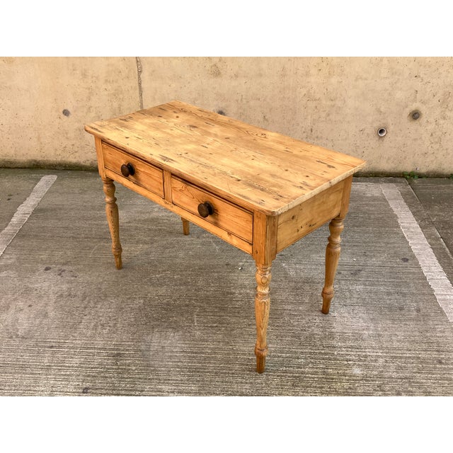 English Pitch Pine Console Table with Drawers For Sale - Image 4 of 14