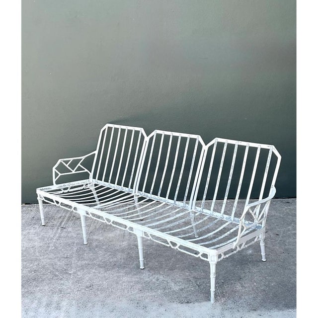 Brown Jordan Retro Brown Jordan Metal “Calcutta” Outdoor Sofa For Sale - Image 4 of 12