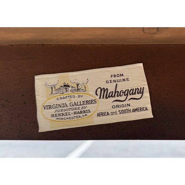 1970s Henkel Harris Solid Mahogany Drop-Side Coffee Table For Sale - Image 13 of 17