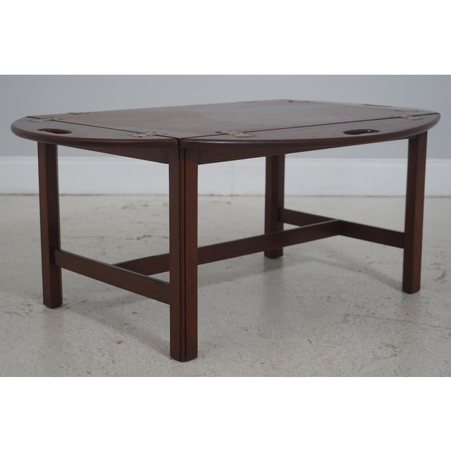 Vintage Mahogany Butler’s Tray Coffee Cocktail Table For Sale - Image 4 of 16