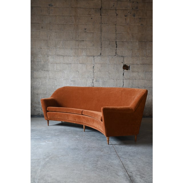 Textile Italian Curved Sofa by Ico Parisi For Sale - Image 7 of 10