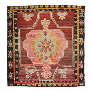 Wild Floral Traditional Turkish Rug Dated 1978 - 10'8" x 11'6" For Sale