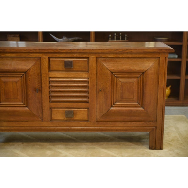 Oak and Wrought Iron Buffet by Charles Dudouyt, 1940s For Sale - Image 9 of 11